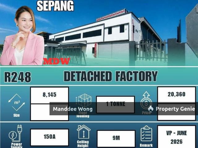 Warehouse for rent in Tanjong Sepat, Selangor