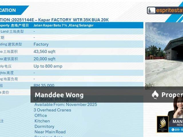Warehouse for rent in Port Klang, Selangor