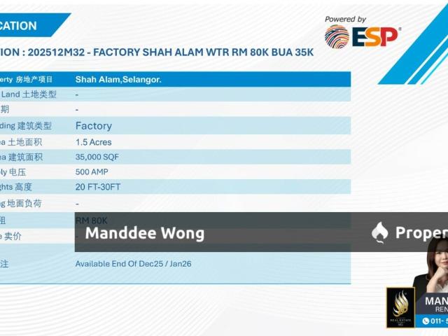 Warehouse for rent in Seksyen 14, Shah Alam