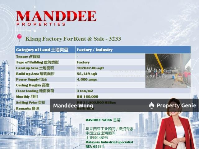 Warehouse for rent in Kampung Atap, Bandaraya Klang