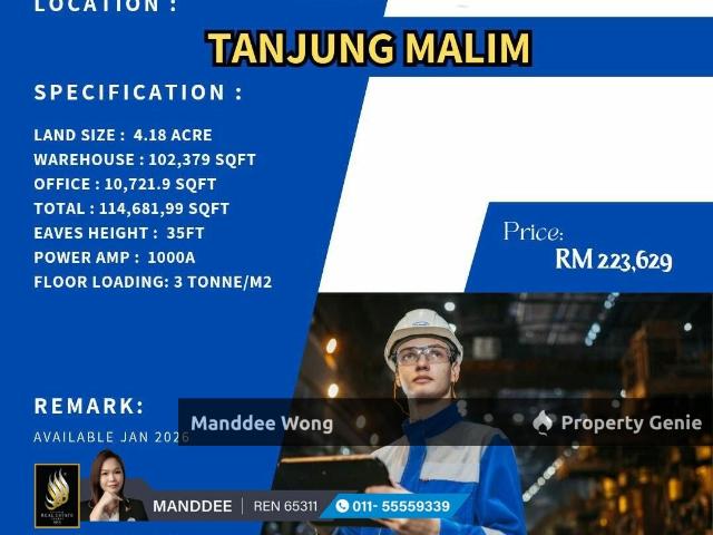 Warehouse for sale in Perak, Tanjong Malim