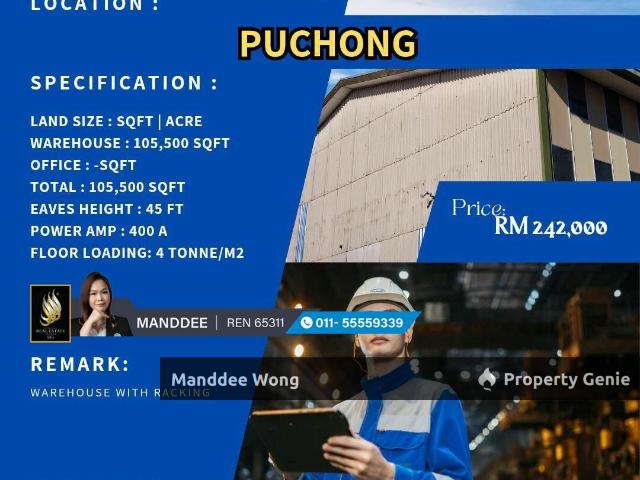 Warehouse for rent in Petaling, Subang Jaya