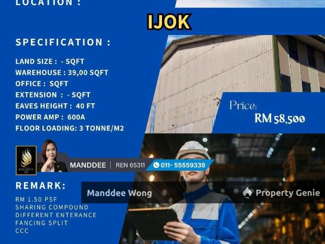 Warehouse for rent in Kuala Selangor, Selangor