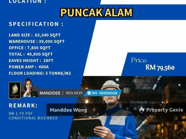 Warehouse for sale in Selangor