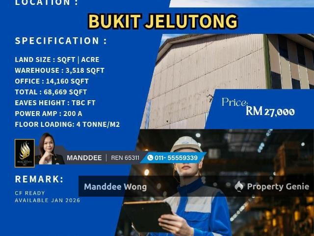 Warehouse for rent in Petaling, Alam Impian