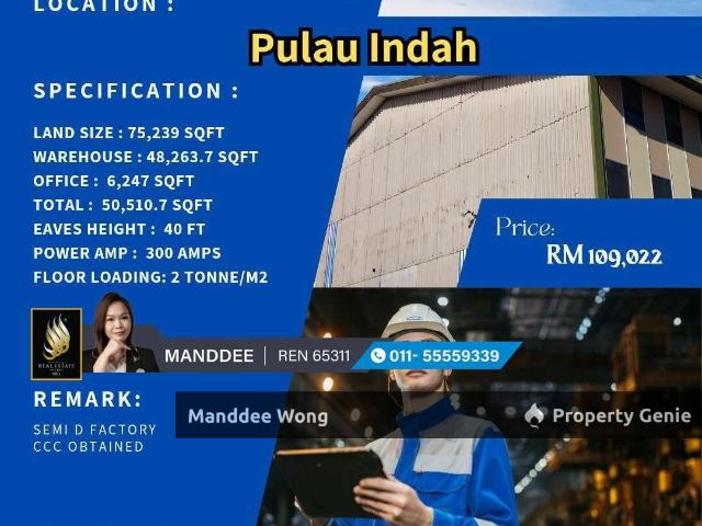 Warehouse for sale in Port Klang, Selangor
