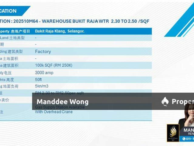 Warehouse for rent in Port Klang, Selangor