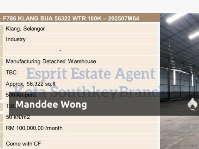 Warehouse for sale in Port Klang, Selangor