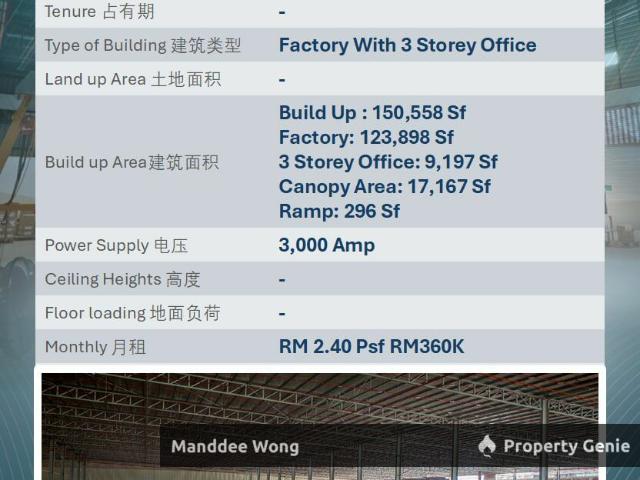 Warehouse for rent in Petaling, Alam Impian