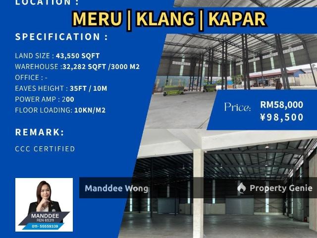 Warehouse for sale in Port Klang, Selangor