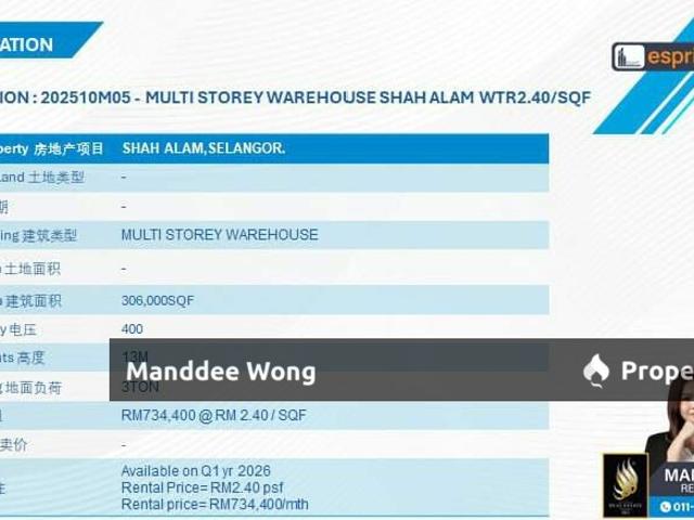 Warehouse for sale in Petaling, Alam Impian