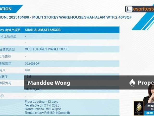 Warehouse for sale in Petaling, Alam Impian