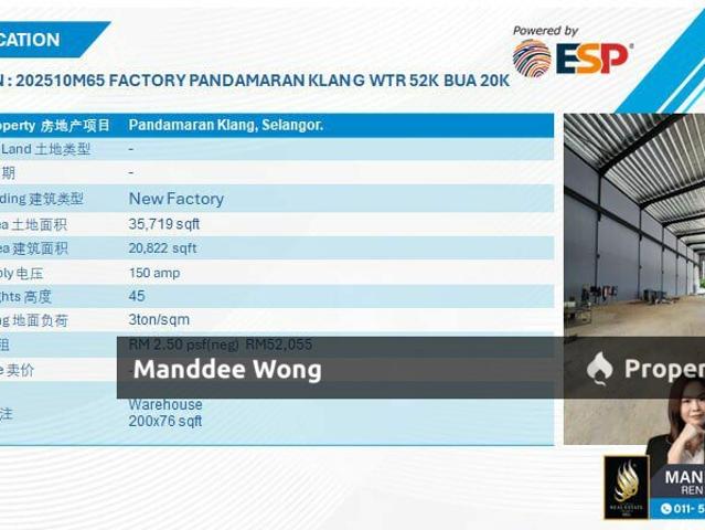 Warehouse for rent in Port Klang, Selangor