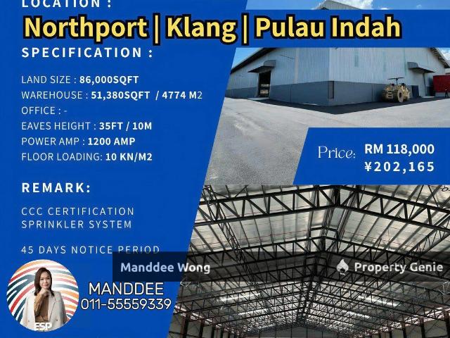 Warehouse for sale in Port Klang, Selangor