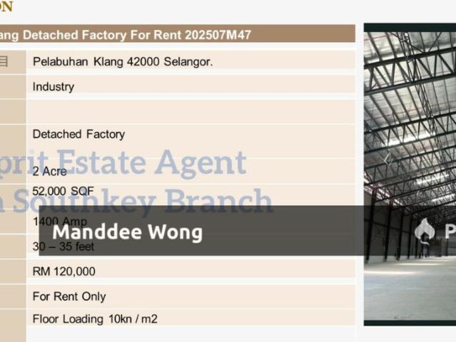 Warehouse for rent in Port Klang, Selangor