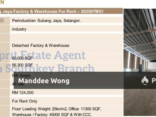 Warehouse for rent in Petaling, Alam Impian