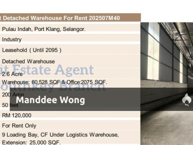 Warehouse for sale in Port Klang, Selangor