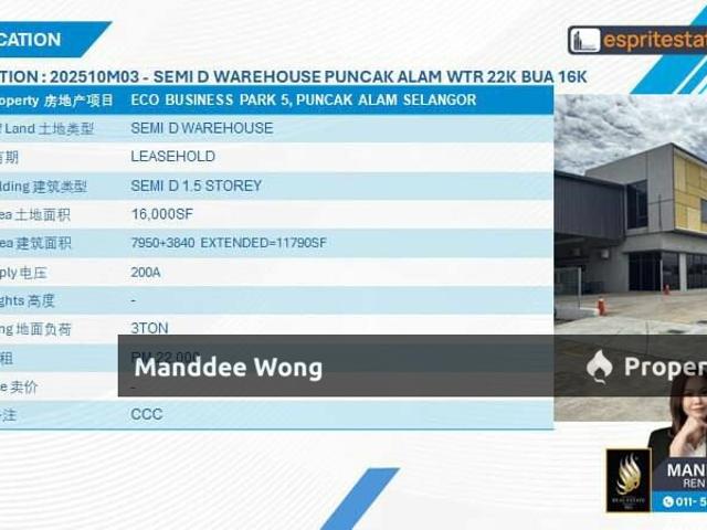 Warehouse for sale in Selangor