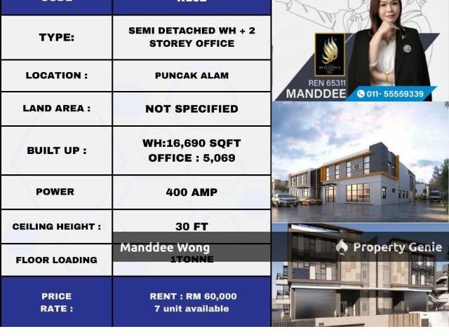 Warehouse for rent in Seksyen 8, Bandar Puncak Alam