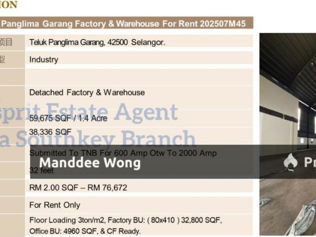 Warehouse for sale in Selangor
