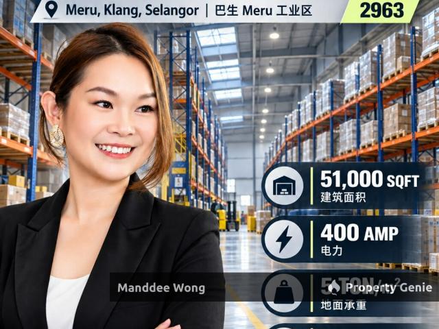 Warehouse for sale in Taman Meru Sejahtera, Bandaraya Klang