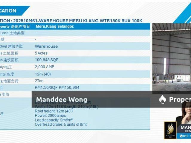 Warehouse for sale in Port Klang, Selangor
