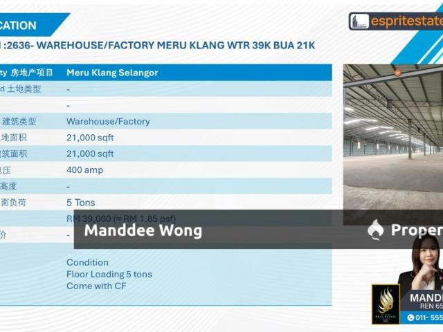 Warehouse for sale in Port Klang, Selangor