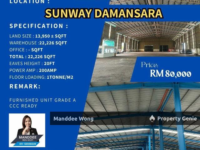 Warehouse for sale in Petaling, Damansara Damai