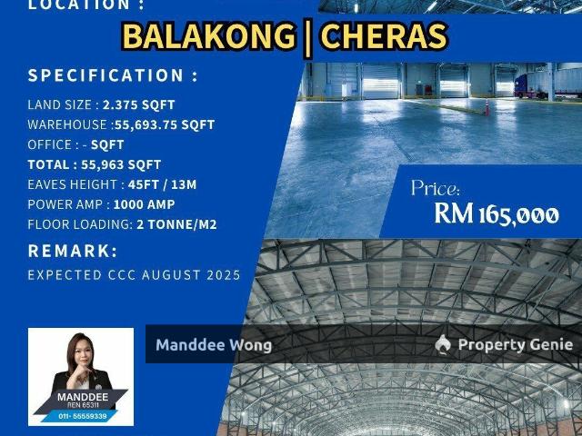 Warehouse for sale in Kajang, Langat