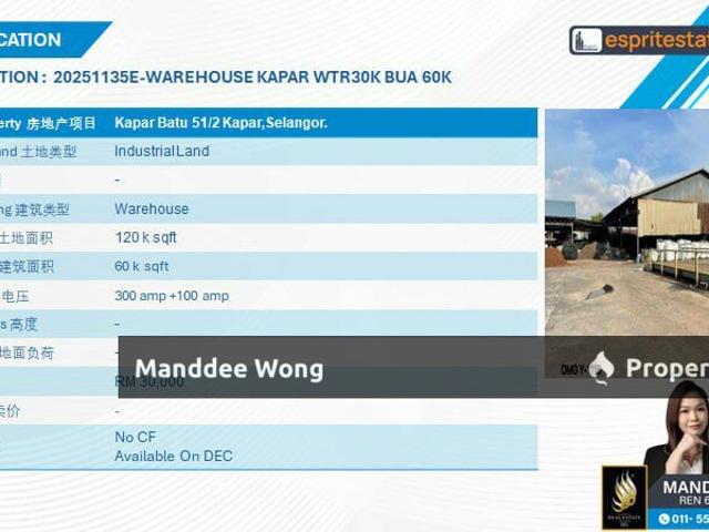 Warehouse for sale in Port Klang, Selangor