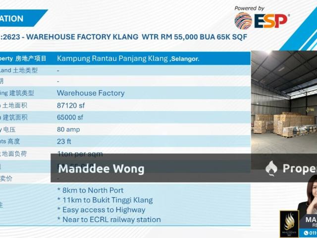 Warehouse for sale in Port Klang, Selangor