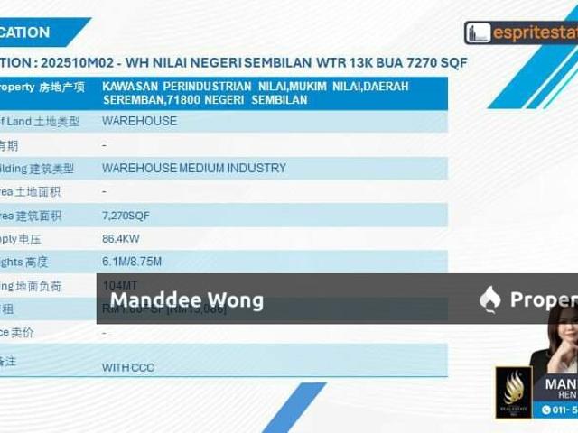 Warehouse for sale in Negeri Sembilan