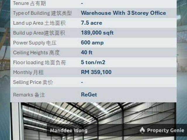 Warehouse for sale in Port Klang, Selangor