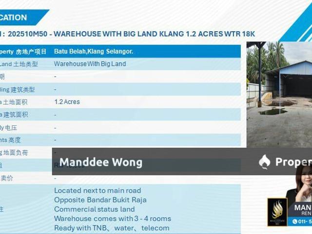 Warehouse for sale in Port Klang, Selangor