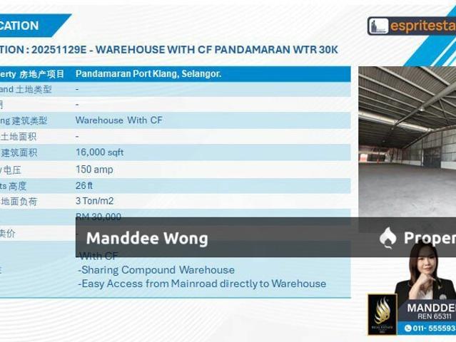 Warehouse for sale in Port Klang, Selangor