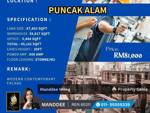 Warehouse for sale in Selangor