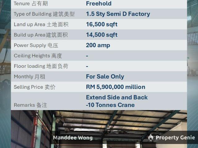 Warehouse for sale in Port Klang, Selangor