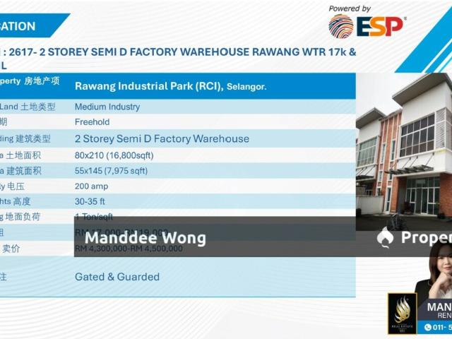Warehouse for sale in Selayang, Selangor