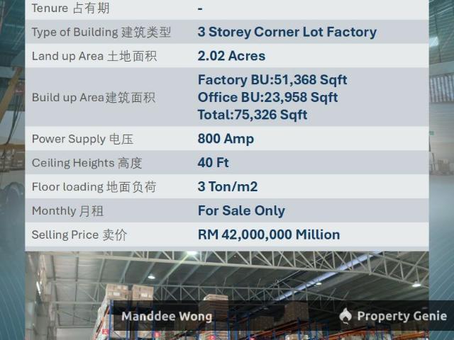 Warehouse for sale in Port Klang, Selangor