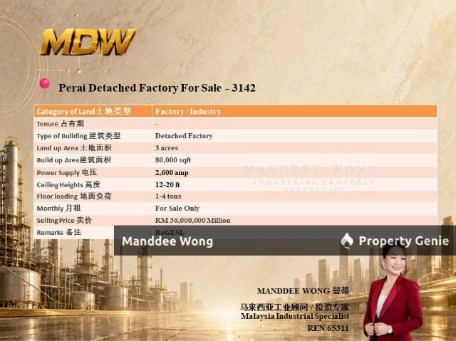 Warehouse for sale in Wellesley, Penang