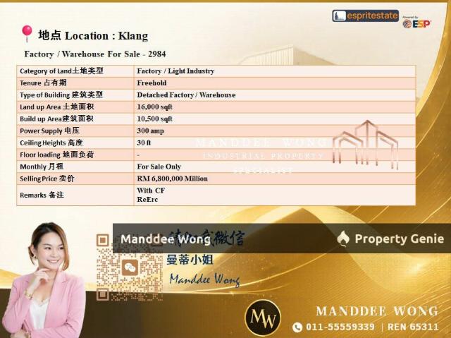 Warehouse for sale in Port Klang, Selangor