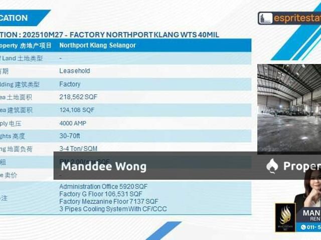 Warehouse for sale in Port Klang, Selangor