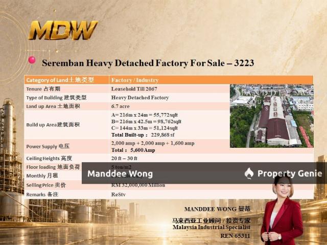 Warehouse for sale in Temiang, Seremban
