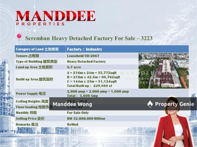 Warehouse for sale in Temiang, Seremban