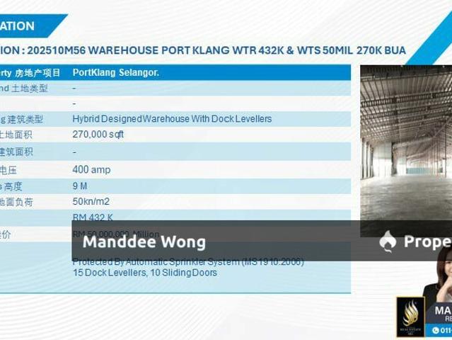 Warehouse for sale in Port Klang, Selangor