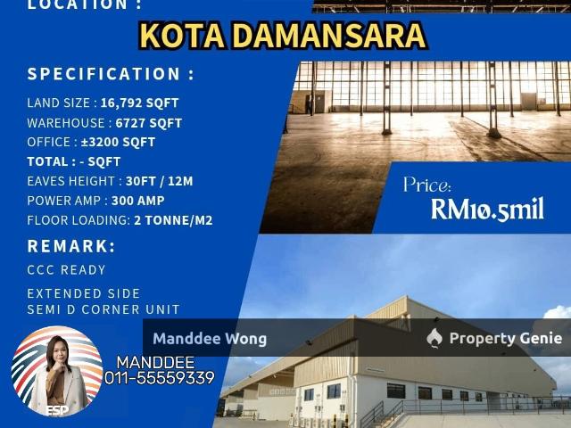 Warehouse for sale in Petaling, Damansara Damai