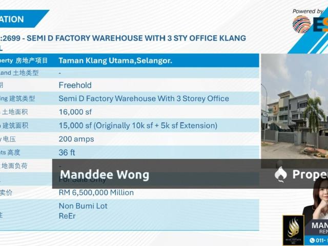 Warehouse for sale in Port Klang, Selangor