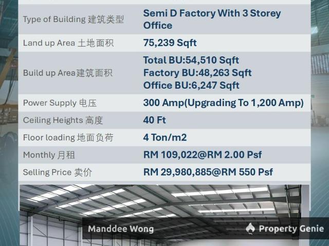 Warehouse for sale in Port Klang, Selangor