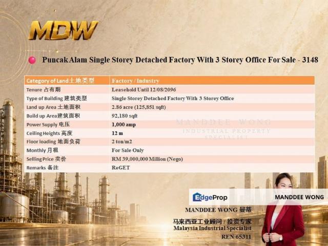 Warehouse for sale in Selangor