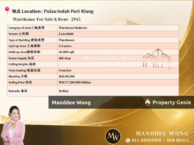 Warehouse for sale in Port Klang, Selangor